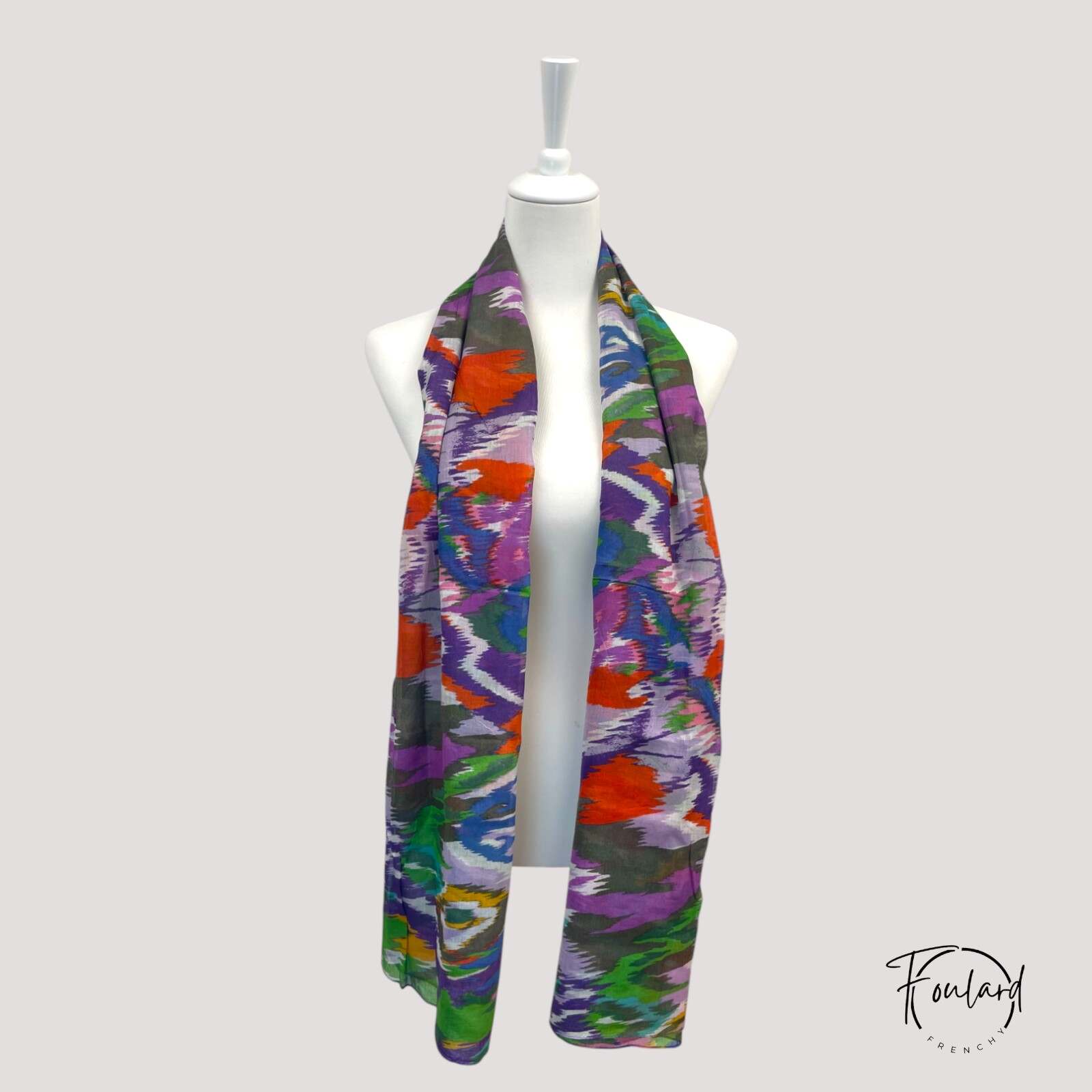 Foulard en coton, imprimé ethnique multicolore – Image 4