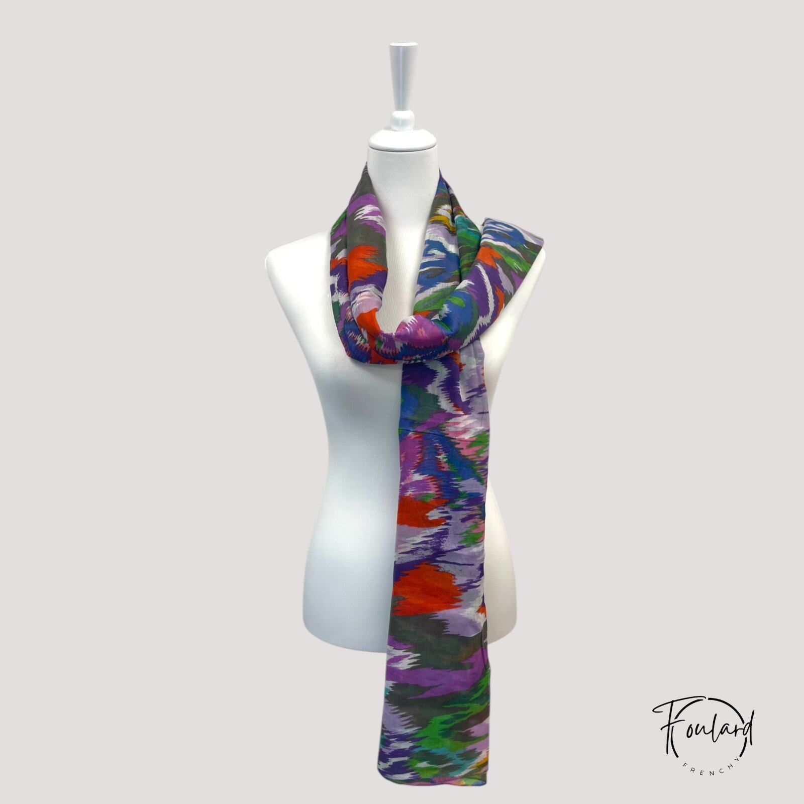 Foulard en coton, imprimé ethnique multicolore – Image 5