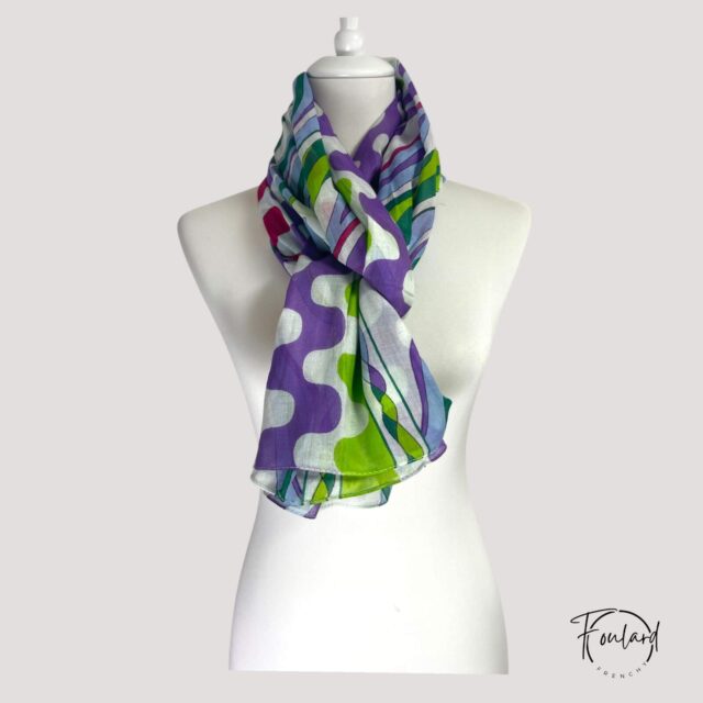 Foulard motif ondulé multicolore