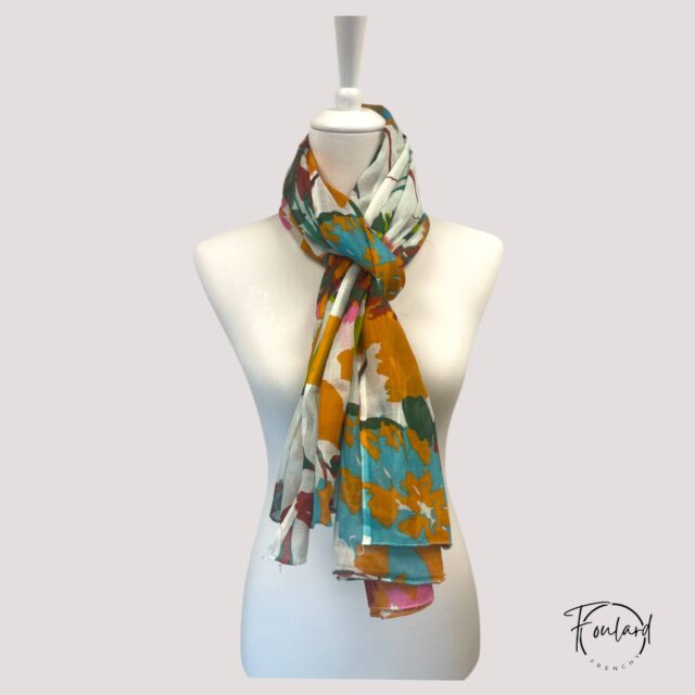 Foulard floral multicolore
