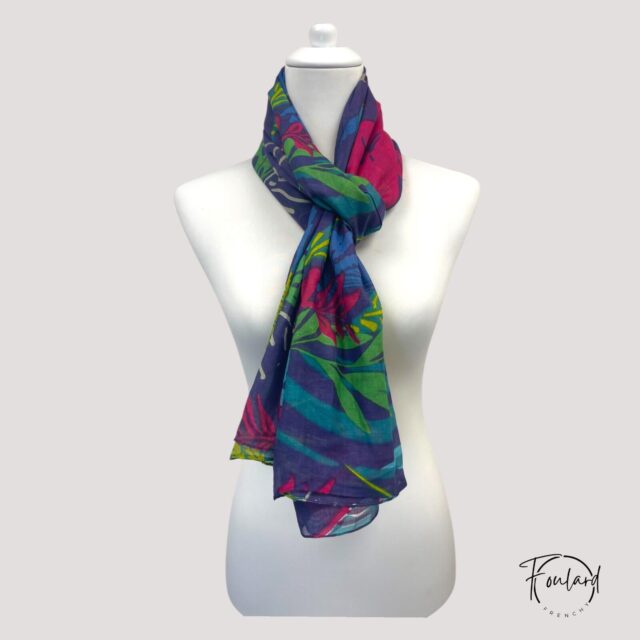 Foulard motif jungle multicolore