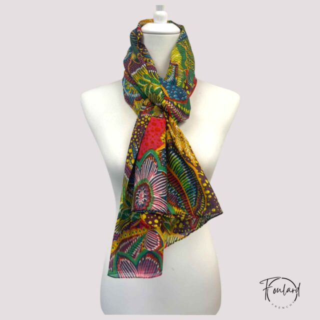 Foulard coloré, imprimé wax tropical