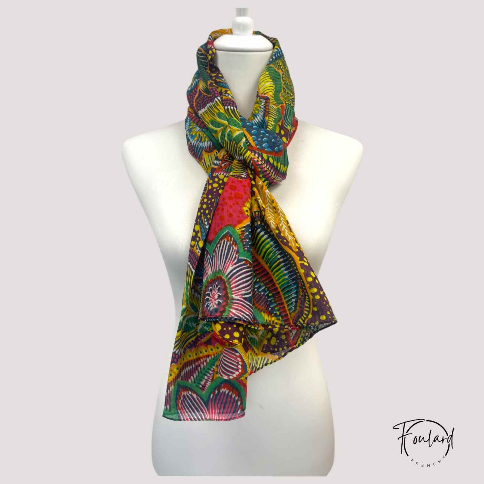 Foulard coloré, imprimé wax tropical
