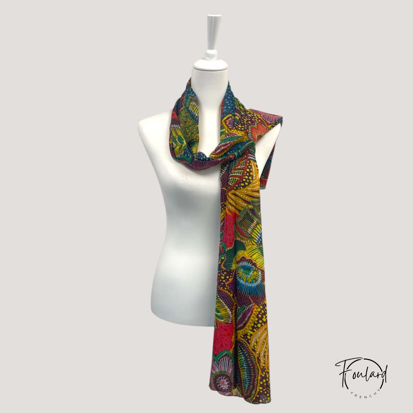 Foulard coloré, imprimé wax tropical – Image 3