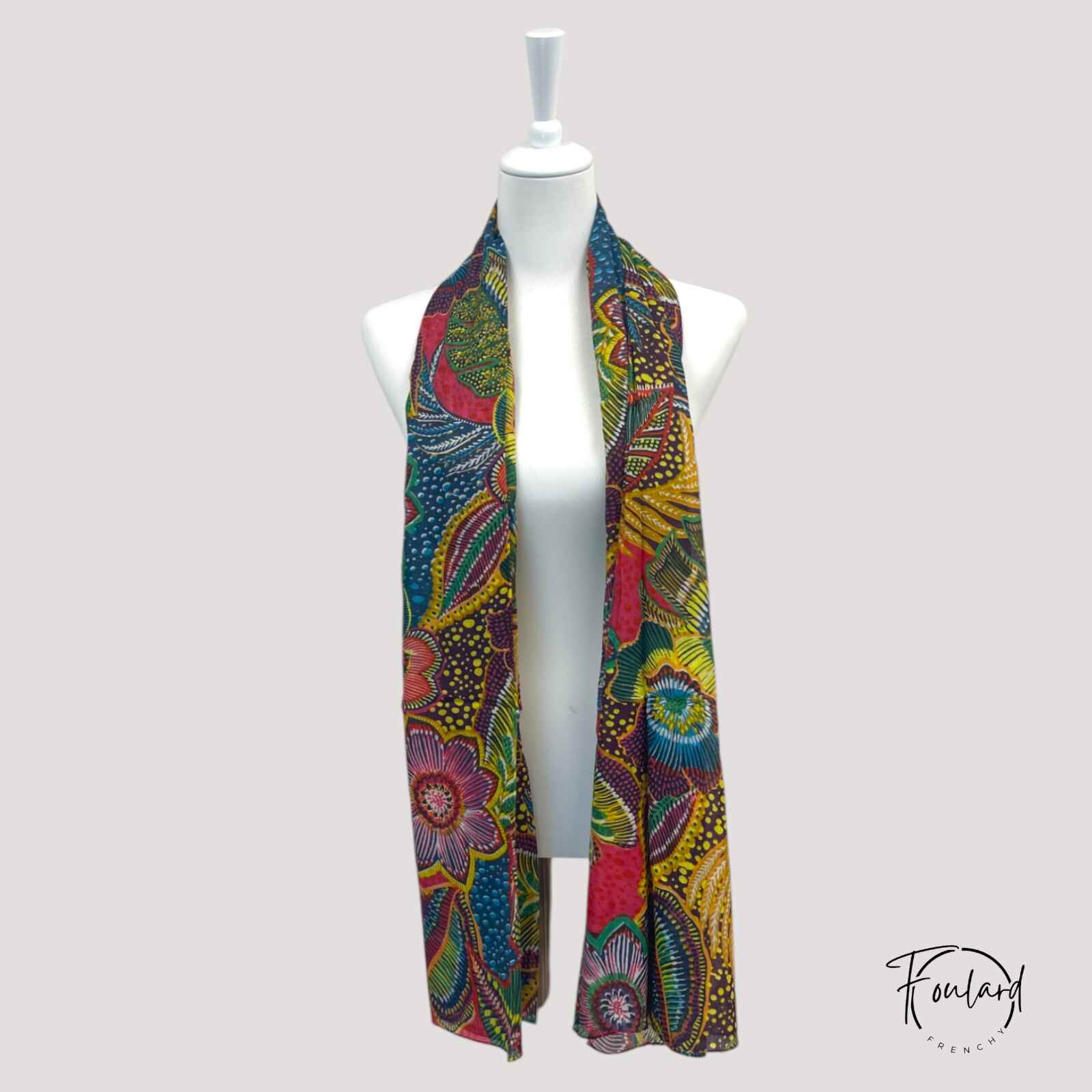 Foulard coloré, imprimé wax tropical – Image 4