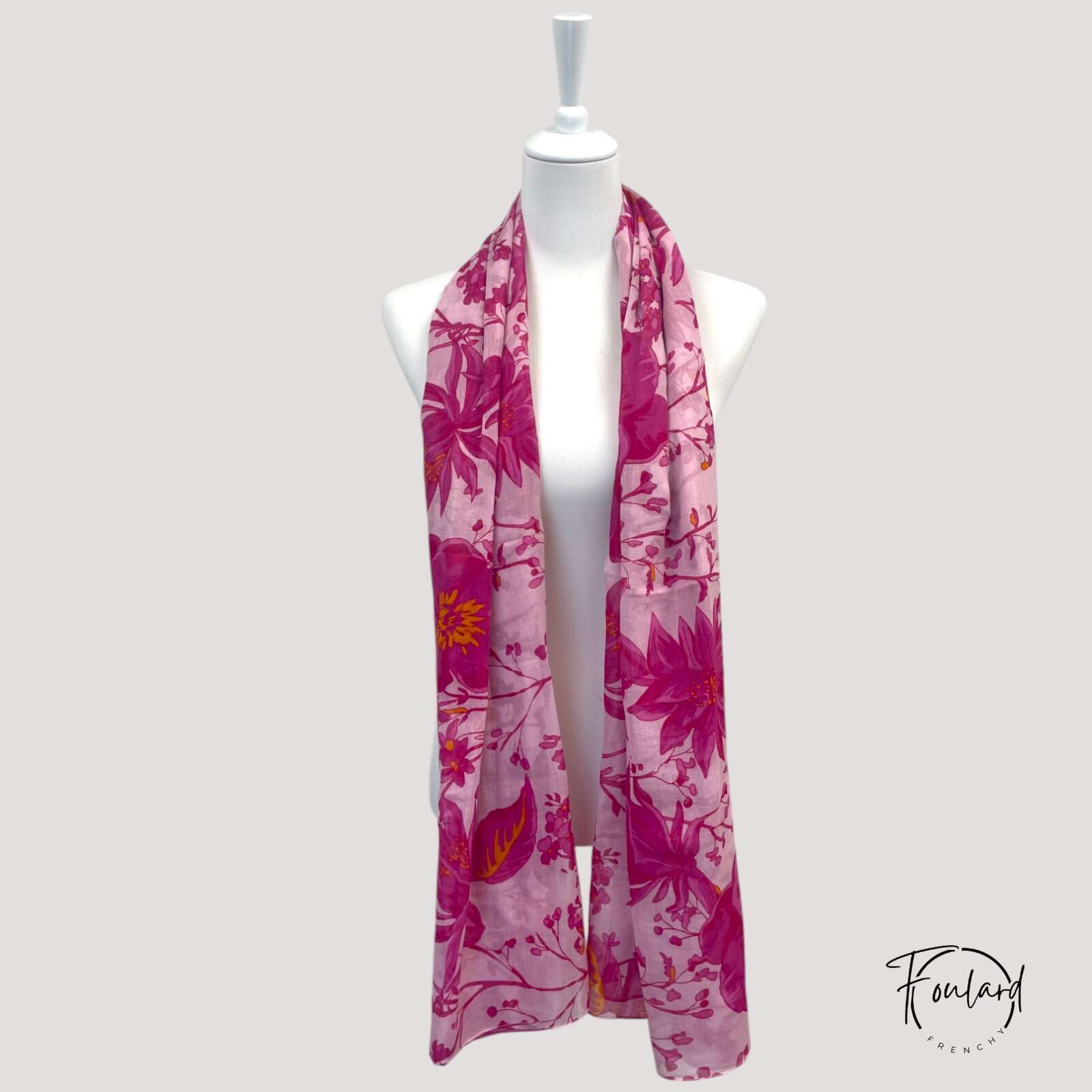 Foulard floral, rose fuchsia – Image 4