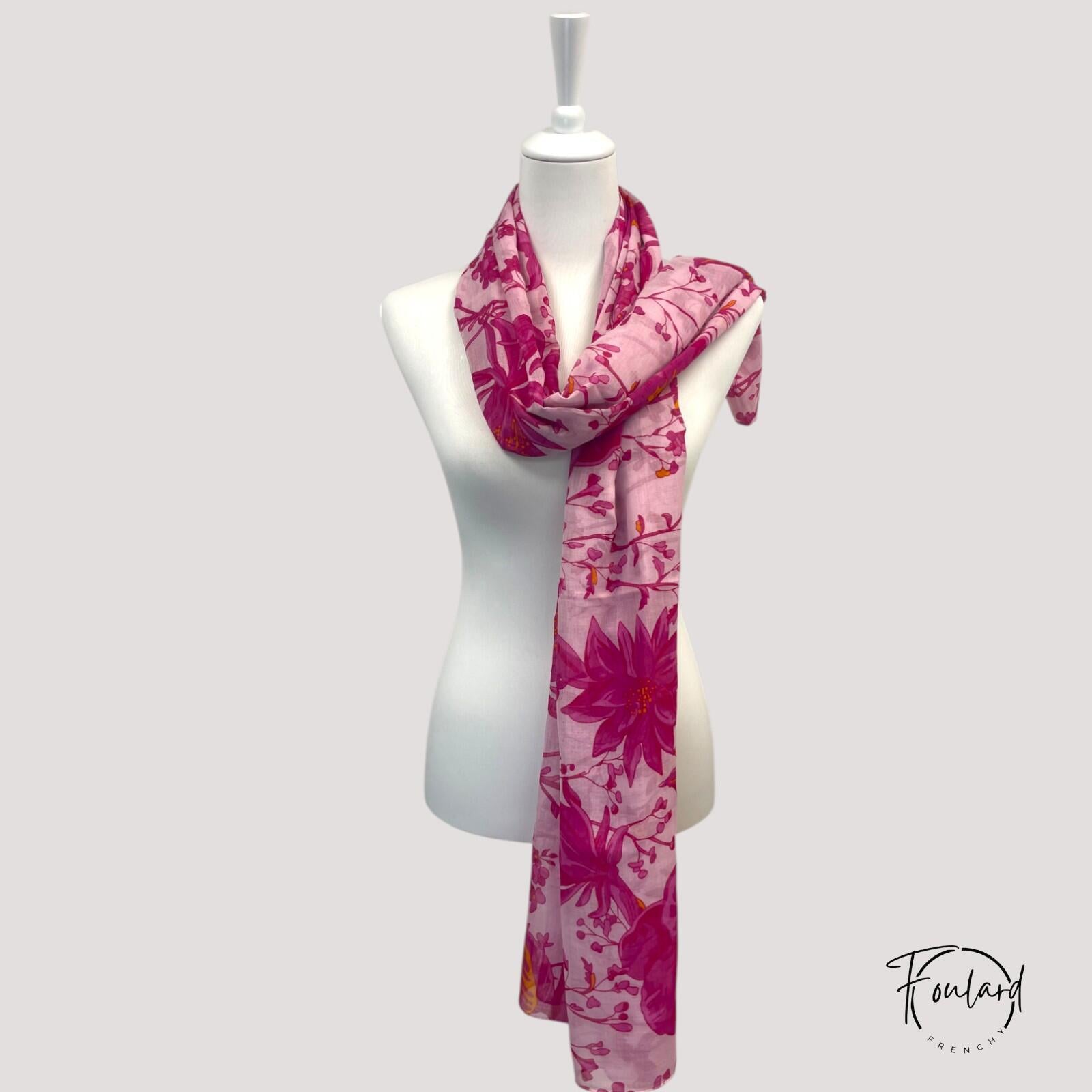 Foulard floral, rose fuchsia – Image 5