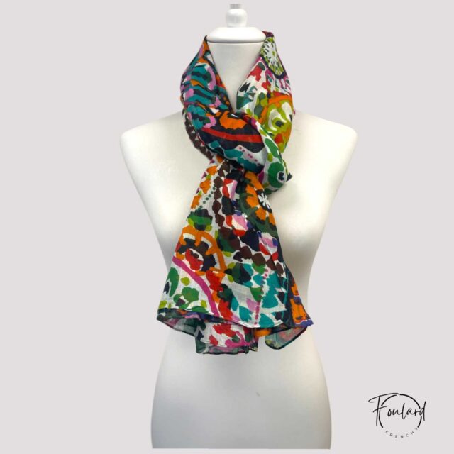 Foulard imprimé mandala multicolore