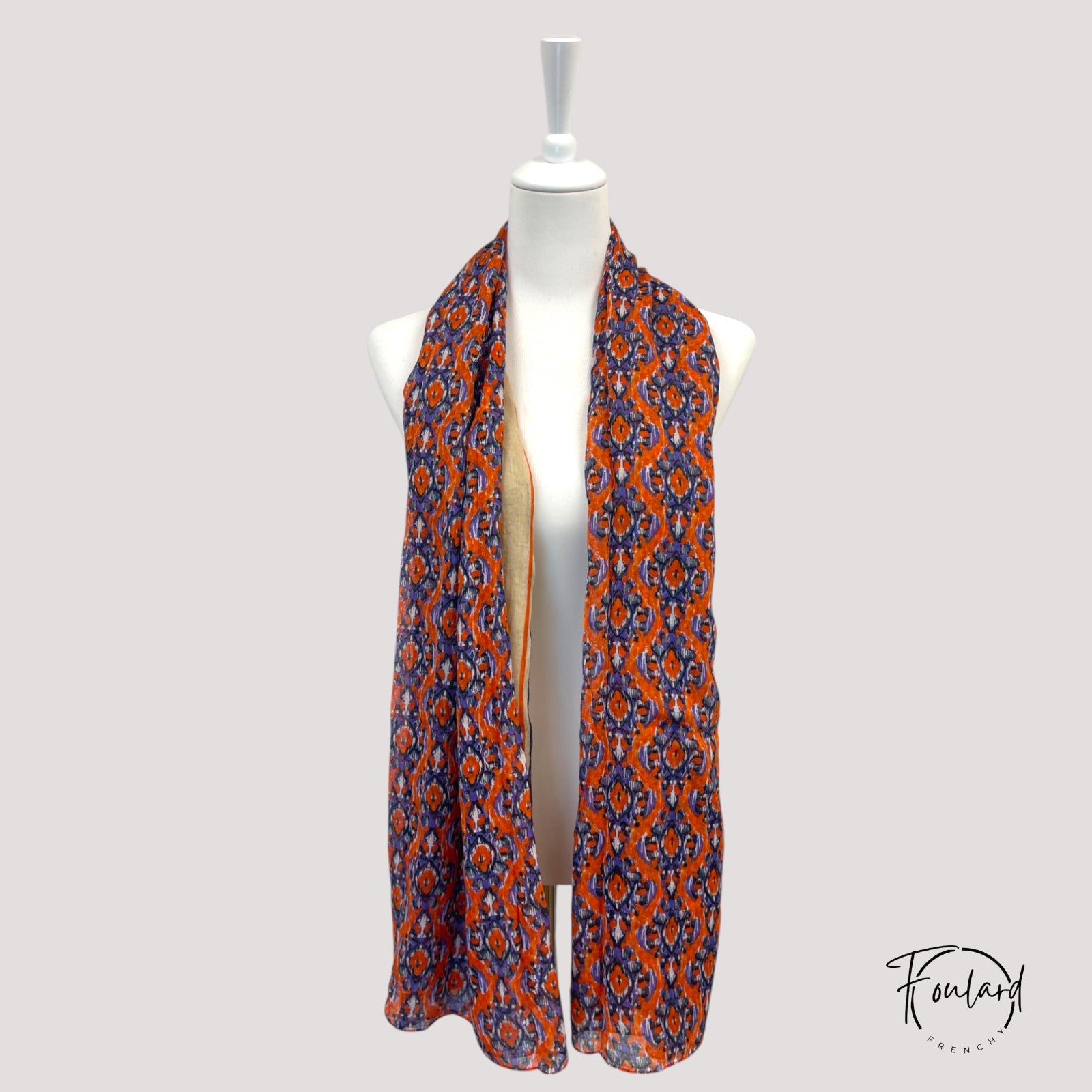 Foulard ethnique, rouge et violet – Image 4