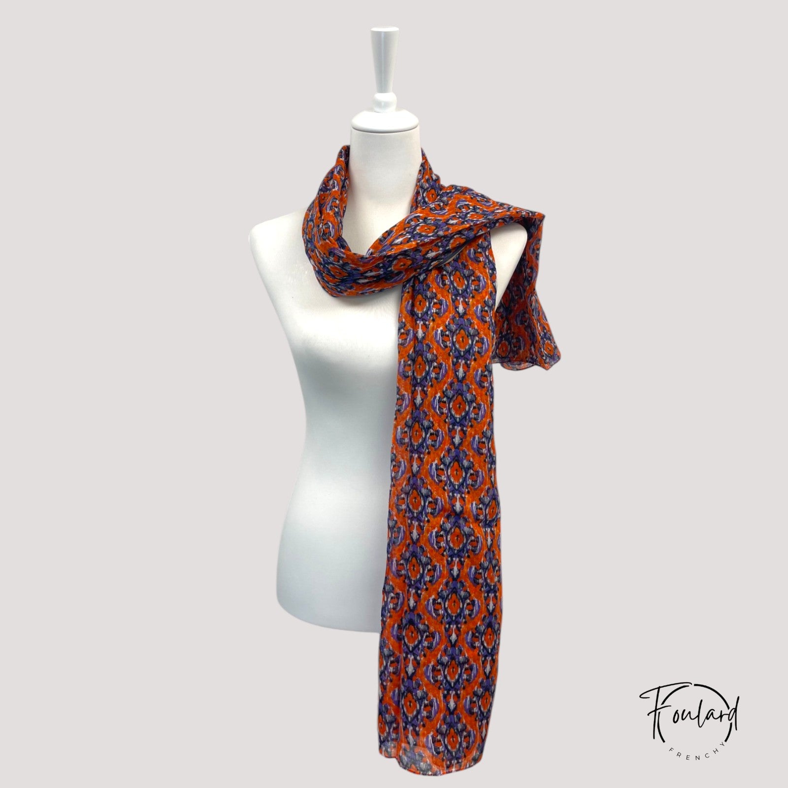 Foulard ethnique, rouge et violet – Image 3