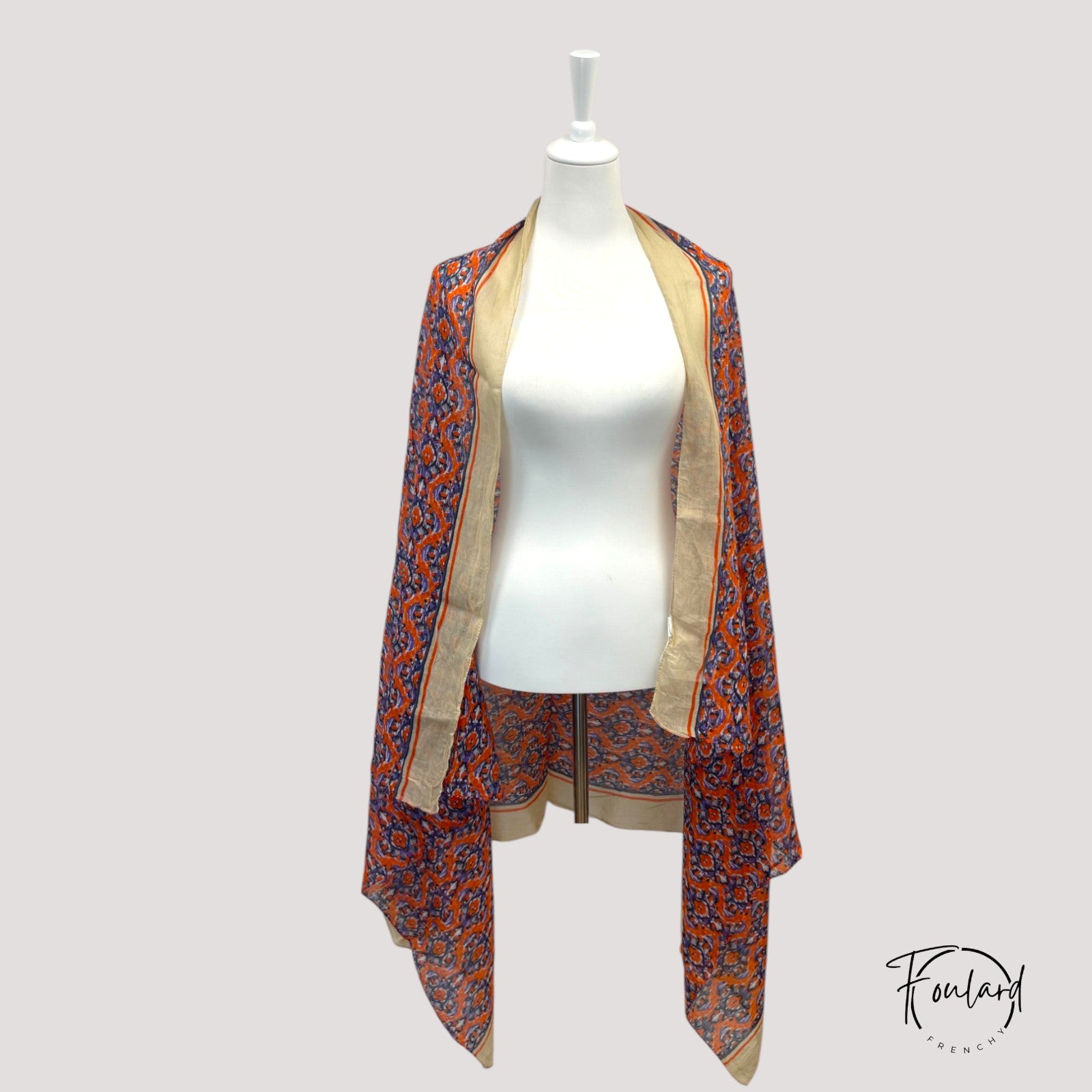 Foulard ethnique, rouge et violet – Image 2
