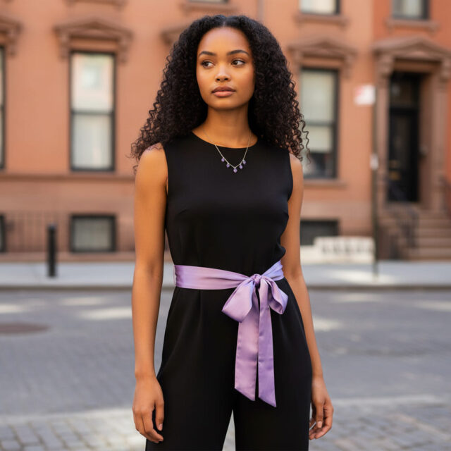 Ceinture foulard violet lavande