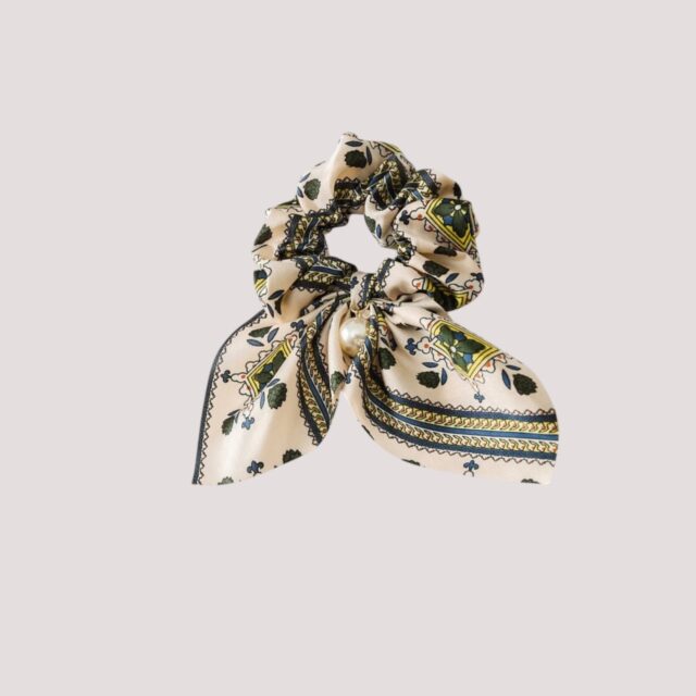 Chouchou foulard court, motifs provençaux