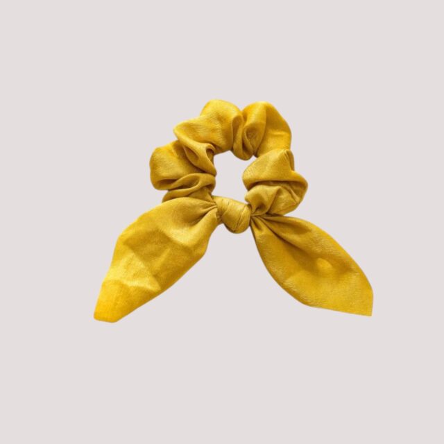 Chouchou foulard court uni jaune