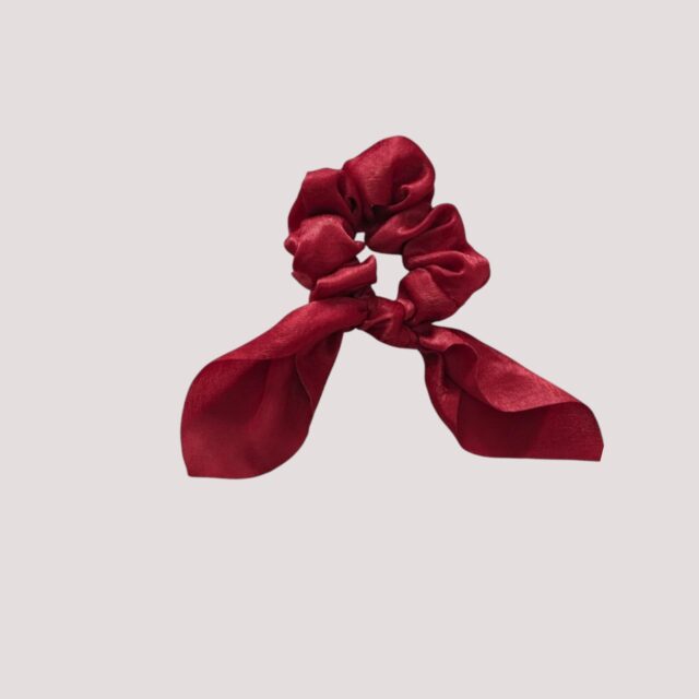 Chouchou foulard court uni pourpre