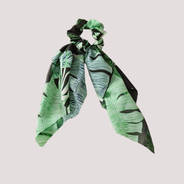Chouchou foulard, motif jungle équatoriale