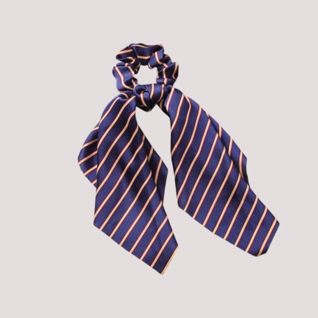 Chouchou foulard marine à rayures