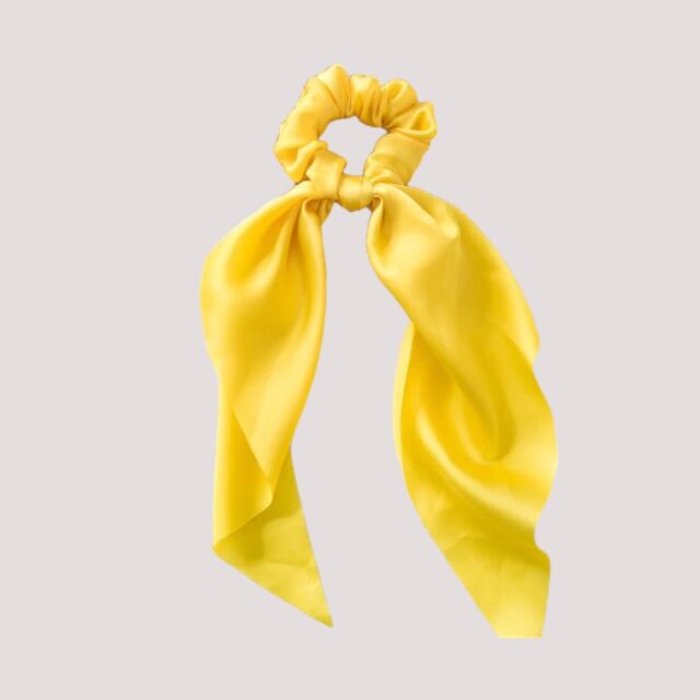 Chouchou foulard uni jaune