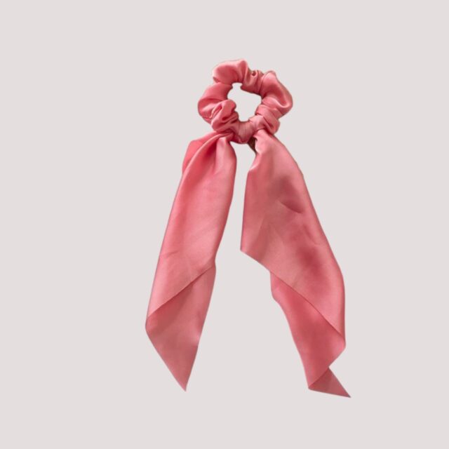 Chouchou foulard uni rose