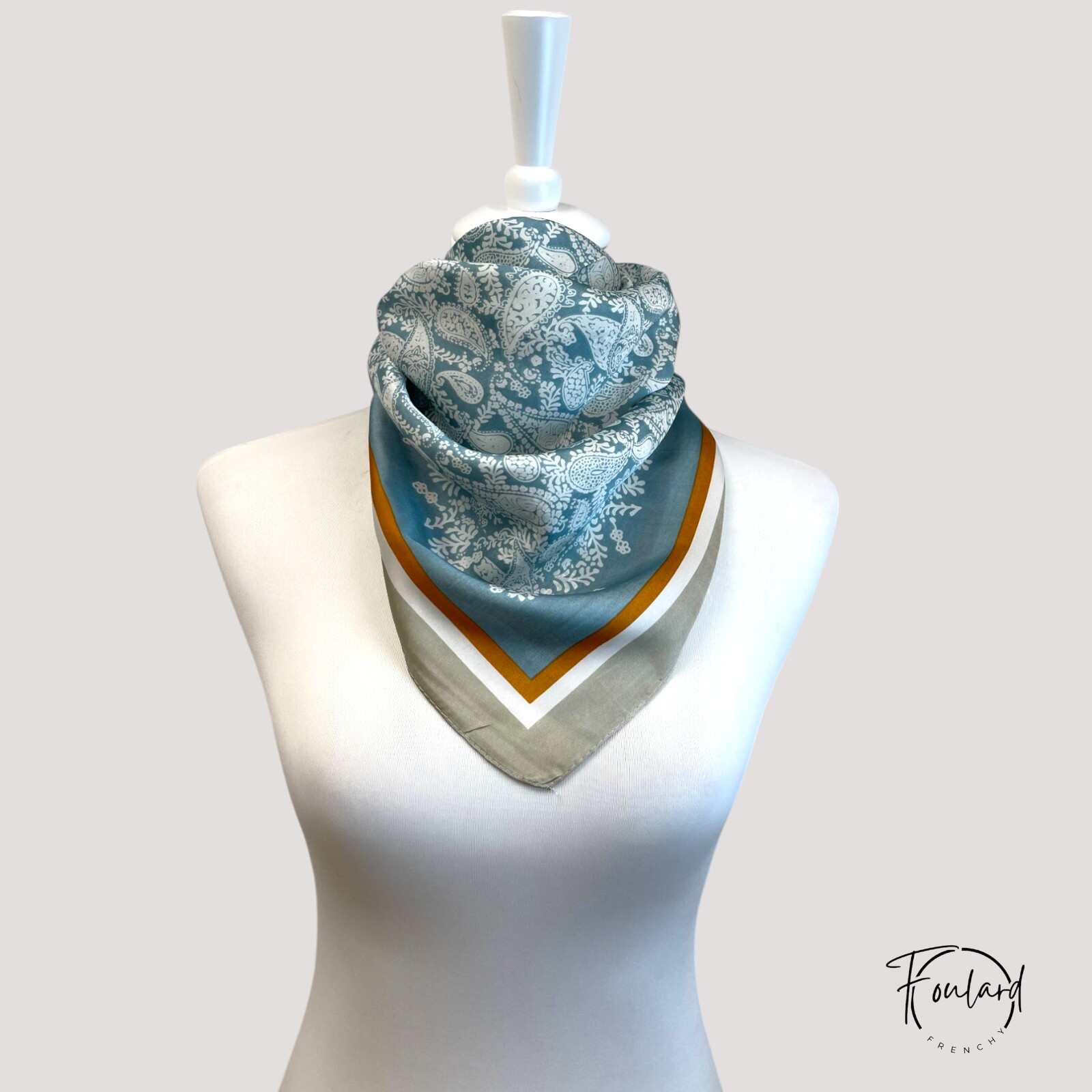 Foulard carré deluxe, pastel vert – Image 3