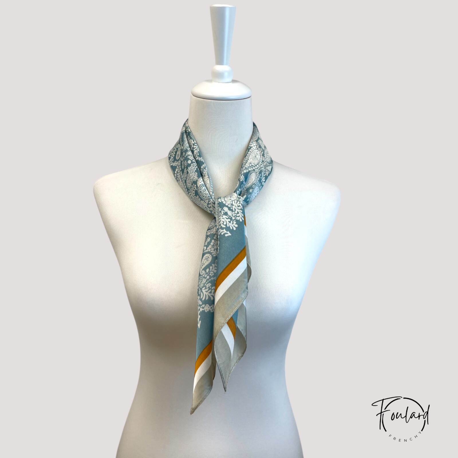 Foulard carré deluxe, pastel vert – Image 4
