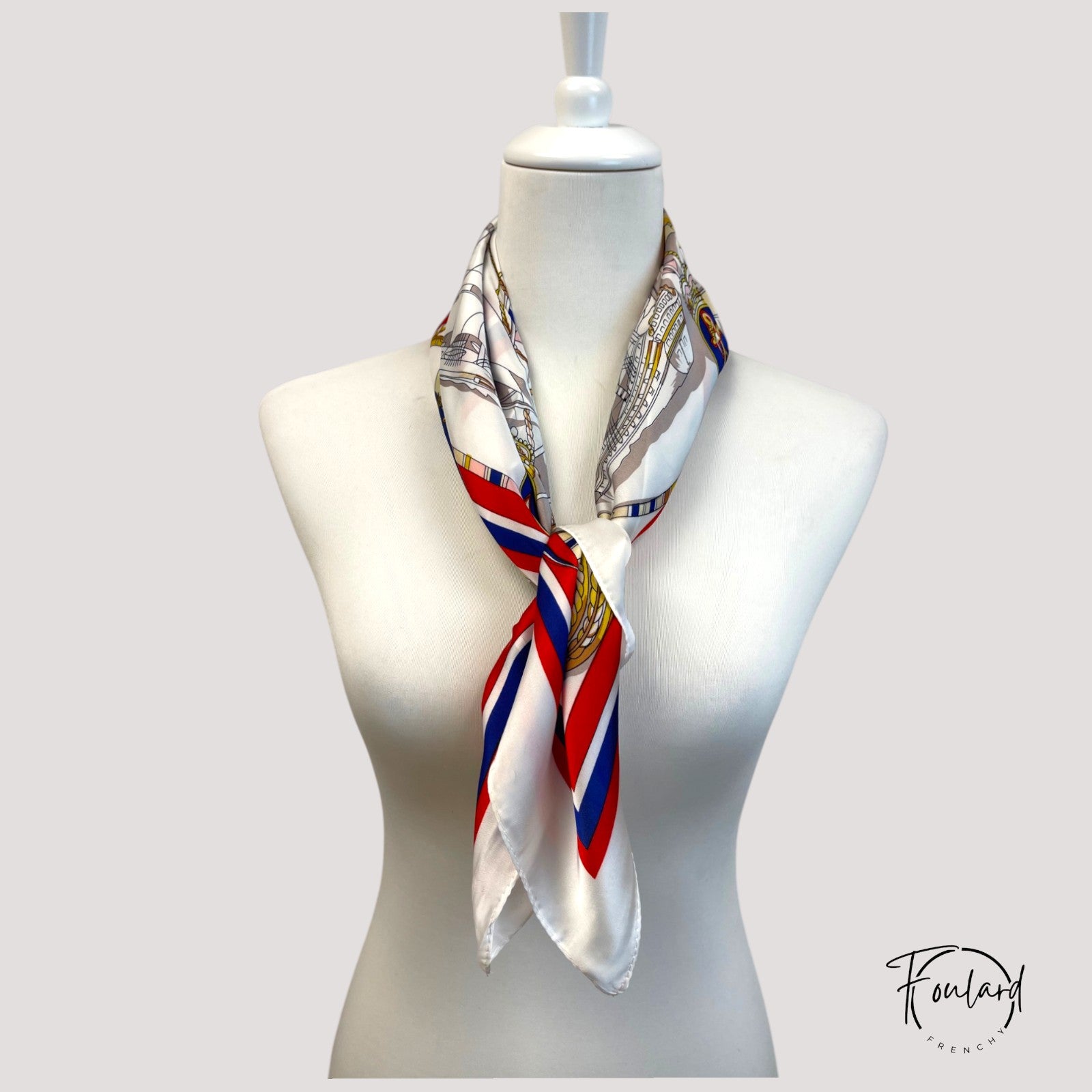 Foulard carré long, motif navire – Image 3