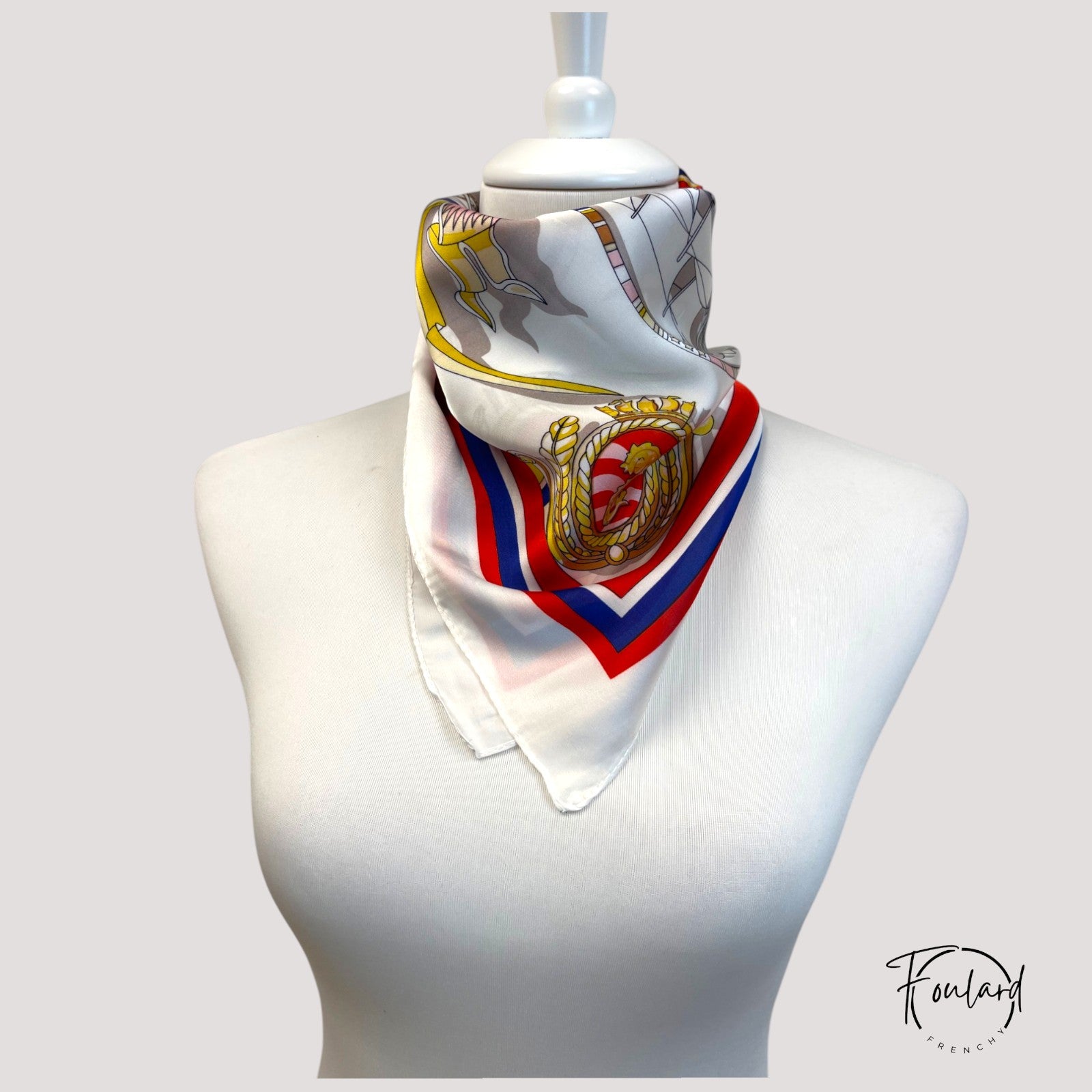 Foulard carré long, motif navire – Image 2