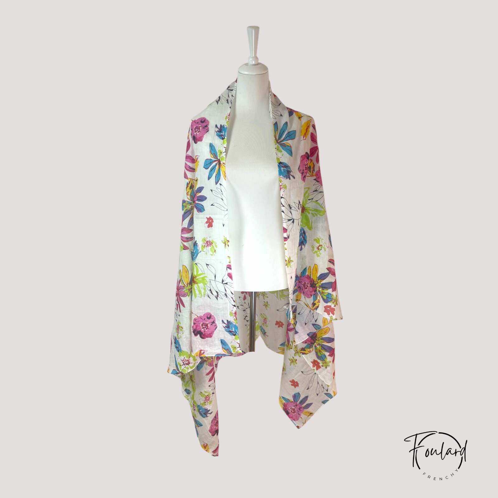 Foulard fleurs multicolores – Image 2