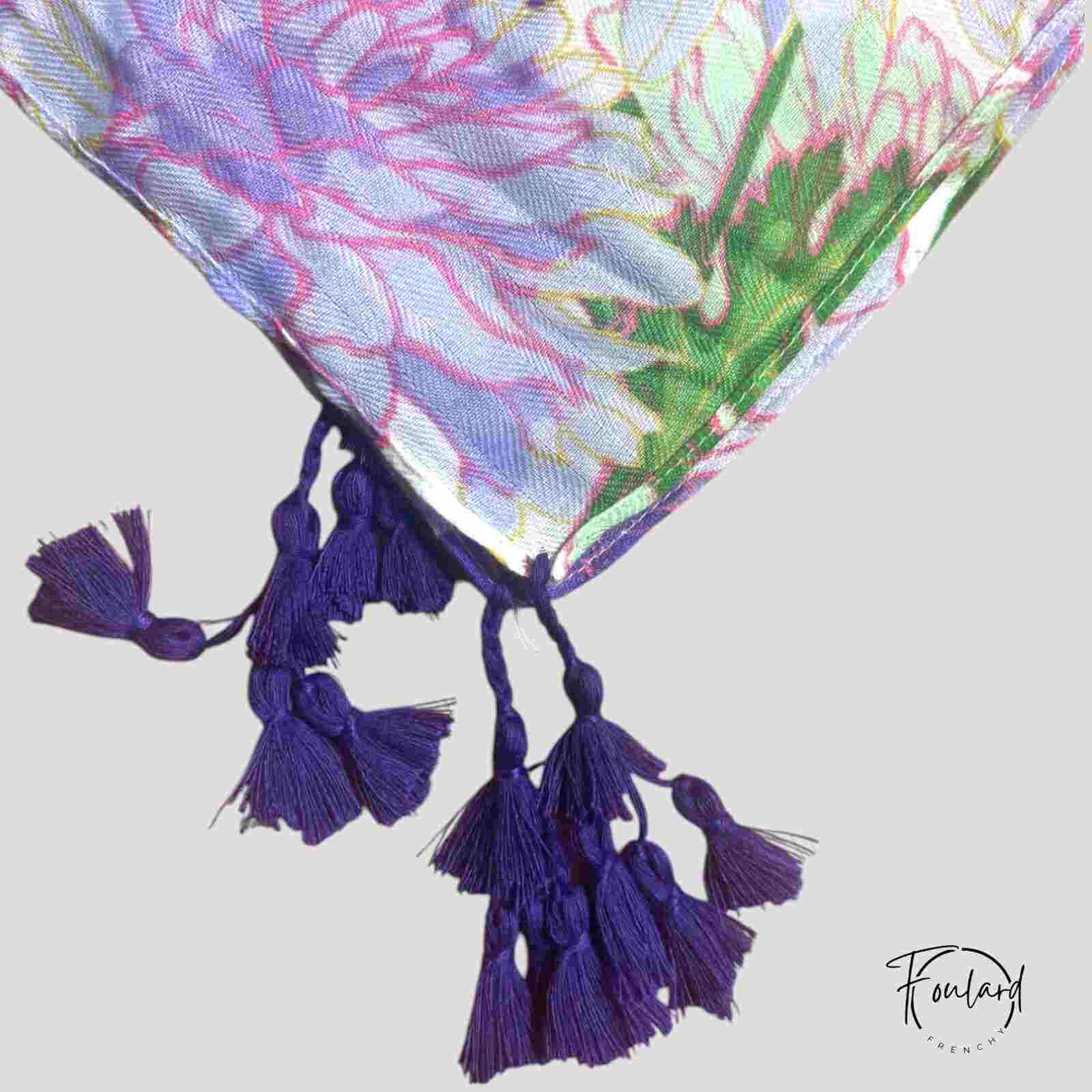 Foulard en coton, motifs floraux pastel – Image 5