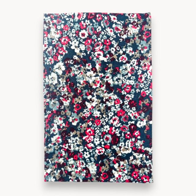 Bandeau motif fleuri bleu et gris