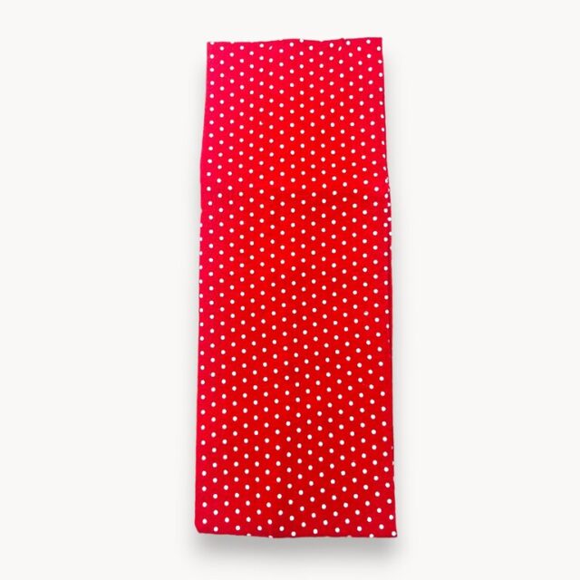 Bandeau élastique rouge à pois blancs
