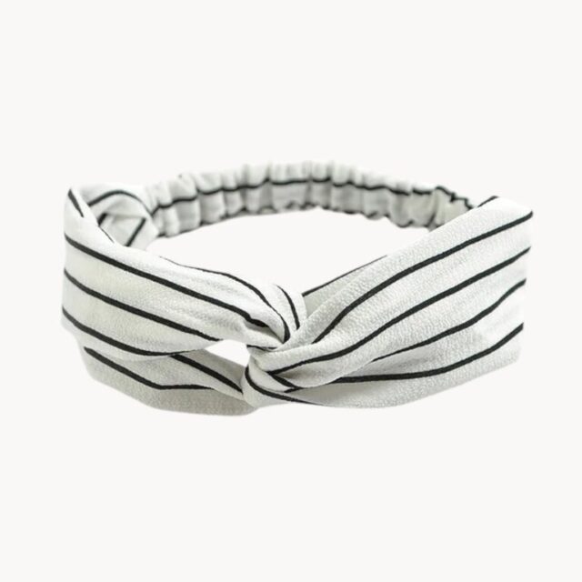 Bandeau blanc à rayures noires