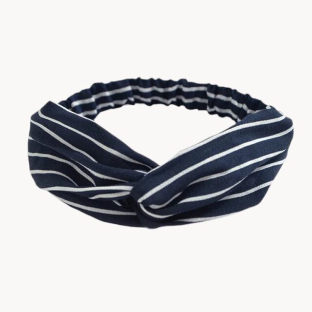Bandeau rayures blanches, fond bleu marine