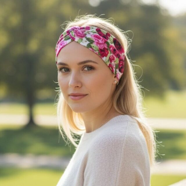 Bandeau fleurs roses