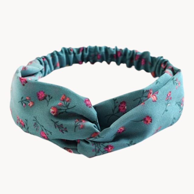 Bandeau motif petites fleurs roses