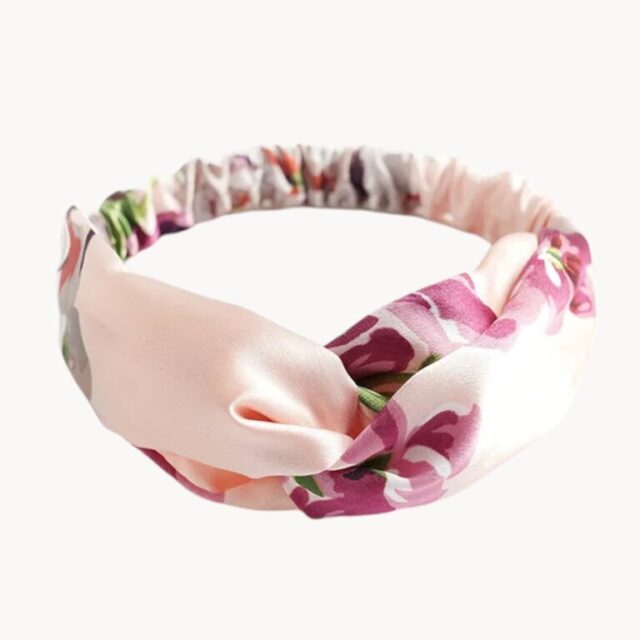Bandeau motif floral rose délicat
