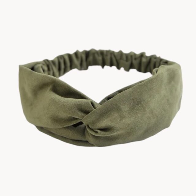 Bandeau en suédine vert kaki