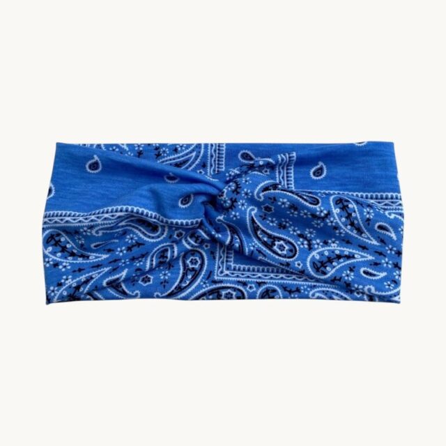 Bandeau bleu, motif cachemire