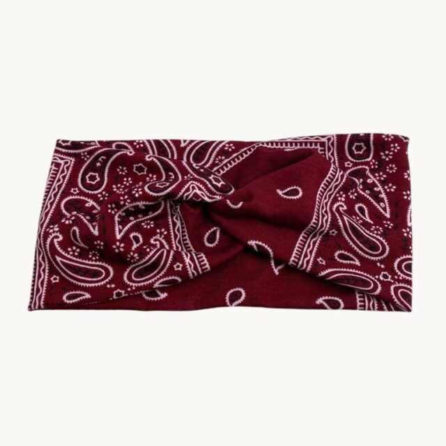 Bandeau bordeaux, motif cachemire