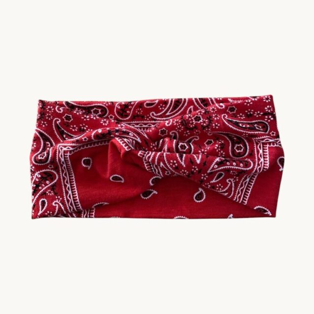 Bandeau rouge, motif cachemire