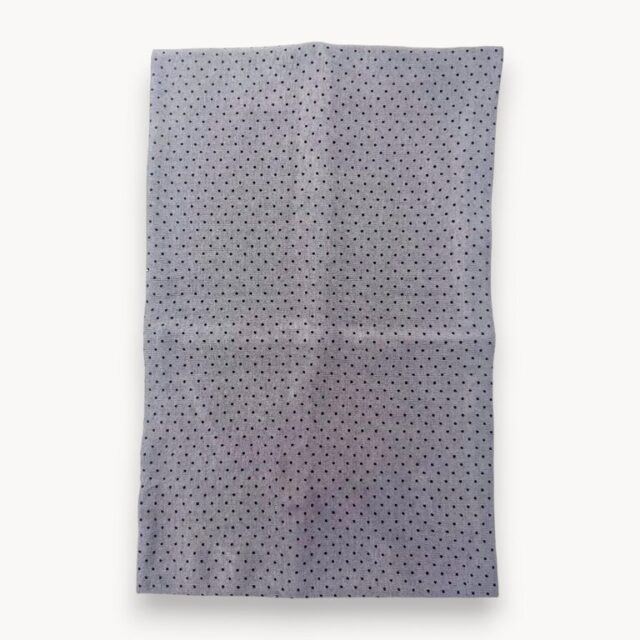 Bandeau large à pois gris sur noir