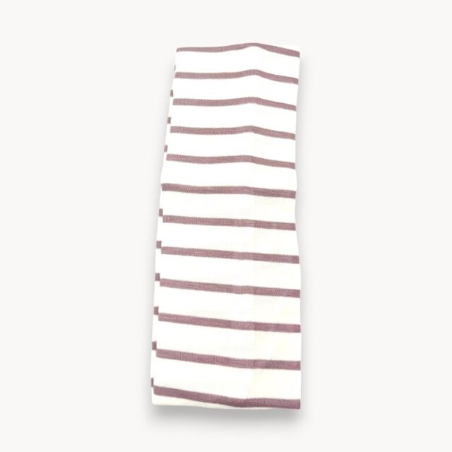Bandeau à rayures prune et beige
