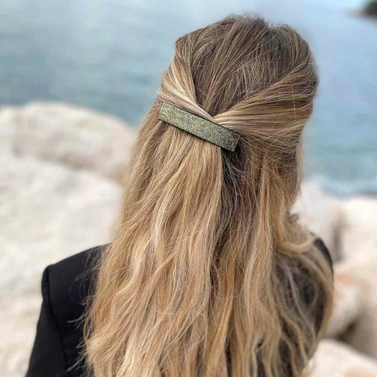 Barrette Carla, pailletée or