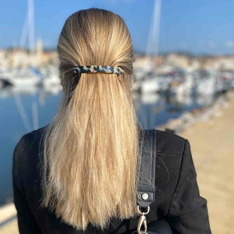 Barrette Chantal, crème et noir