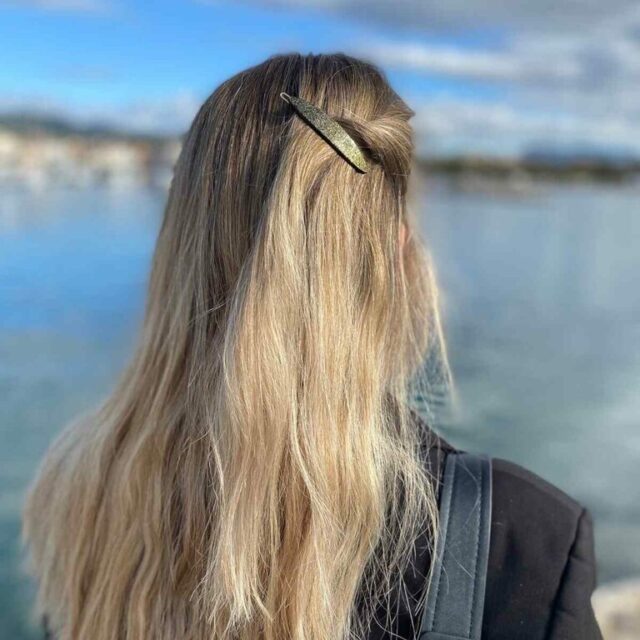 Barrette Clémence, pailletée or