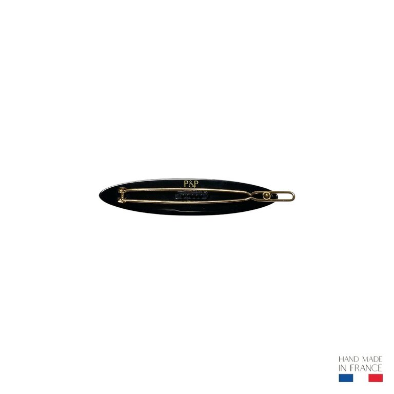 Barrette Clémence, noire pailletée cuivrée – Image 4