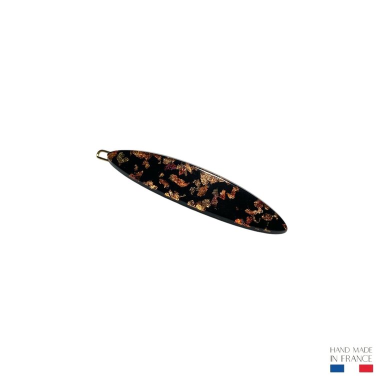 Barrette Clémence, noire pailletée cuivrée – Image 2