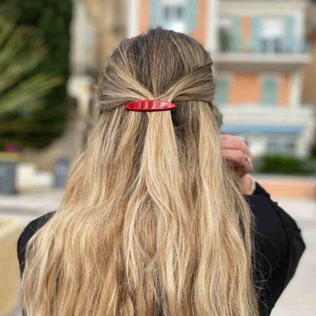 Barrette Clémence, rouge vif