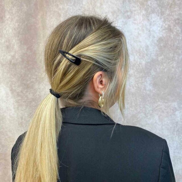 Barrette clic-clac noire, 5,5 cm