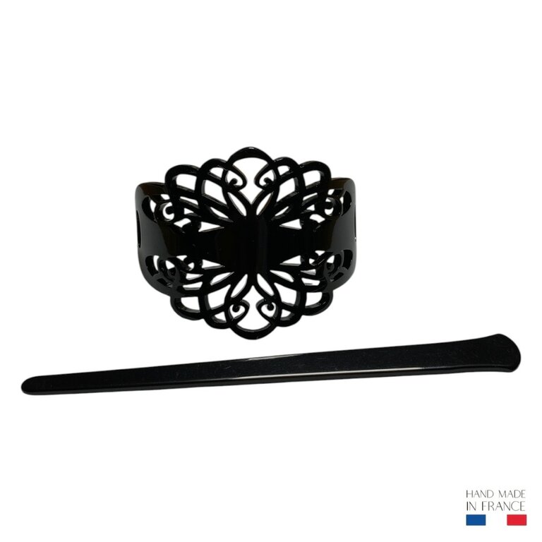 Barrette-pic Bianca, motif floral baroque – Image 6
